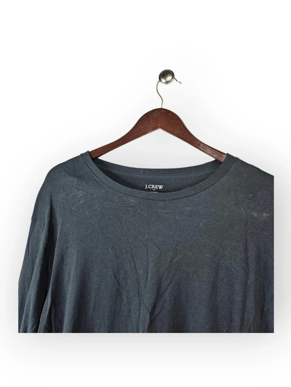 J.Crew Washed Long Sleeve T-Shirt Men's 2XL Black Crew Neck Cotton Tee